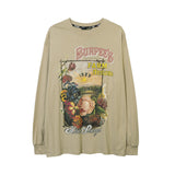Men Long Sleeve Shirt Floral Print Long Sleeve T-shirt Men Loose Casual Top