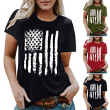 Women Independence Day T Shirt Printed Short-Sleeved Top Female Summer