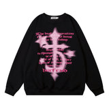 Men Hoodie Printed Crew Neck Sweatshirt Men Loose Casual Long Sleeves
