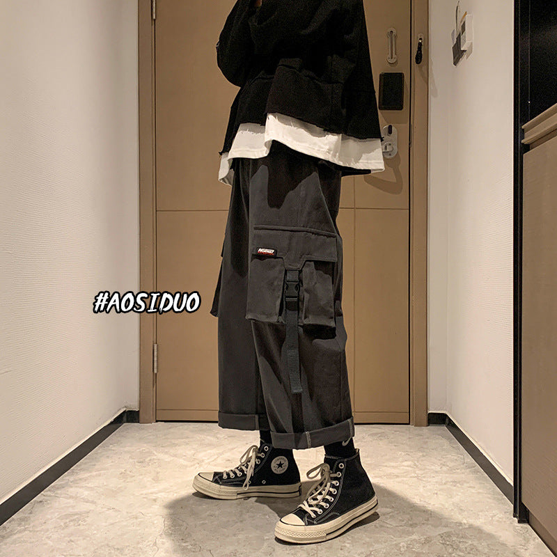 Men Sweatpants Casual Pants Fashion Brand Workwear Wide Leg Pants