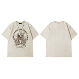 Men's T Shirt Fashion Brand Printing Suede Short-Sleeved T-shirt Men's and Women's Hiphop