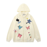 Men Hoodie Paste Cloth Embroidery Butterfly XINGX Hooded Cardigan Sweater