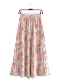 Women Skirt Spring and Autumn Elastic Printed Skirt
