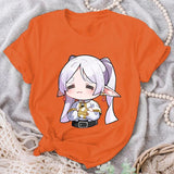 Frieren Graphic Print T-Shirt Women Casual Round