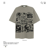 American vintage street T-shirt vintage cotton summer boys loose