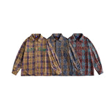 Unisex Jacket Autumn Affixed Cloth Embroidered Plaid Shirt Women's Clothing