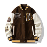 Varsity Jacket Vintage Letter Embroidered Baseball Uniform Boys Autumn and Winter Jacket Jacket