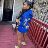 Women Co-Ord Set Spring and Summer Tide Printing Long Sleeve Shorts Suit