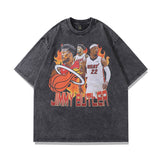 Men's T Shirt Washed and Worn Oversize Short-Sleeved T-shirt Men's and Women's High Street Vintage