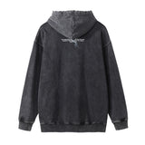 Men Hoodie Printed Hoodie Men's Loose Long Sleeve Washed Old Broken Hooded Top