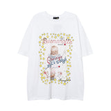 Men T Shirt Hip Hop Cartoon Short Sleeve T-shirt Men and Women Loose
