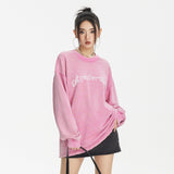 Unisex Hoodie College Style Fashion Brand Washed Printed Sweater round Neck Men and Women