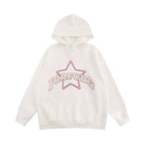 Men Hoodie Five-Pointed Star Printed Hoodie Autumn and Winter Loose Top Vibe