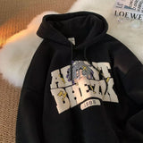 Men Hoodie Hooded Sweater Men's Spring Retro Hiphop Printed Loose