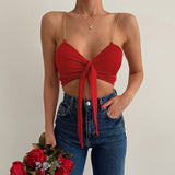 Women Halter Tops Spring/Summer Fashion Sexy V-neck Slim Fit Top