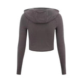 Women T-Shirt Autumn Pullover Hooded Slim Fit T-shirt