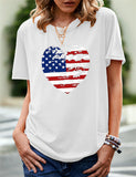 Women's Independence Day T Shirt Pattern Printed Short-Sleeved T-shirt