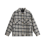 Unisex Jacket Fall Plaid Contrast Color Casual Jacket Women's Clothing