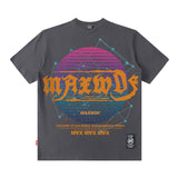Men T Shirt Letter Print Short-Sleeve T-shirt Men's Loose Couple Casual All-Matching