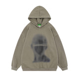 Men Hoodie Figure Printed Hoodie Casual Long-Sleeved Sports Top Hip Hop