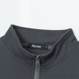 Women Long Sleeve T-Shirt Long Sleeve T-shirt Women's Spring and Autumn Casual Waffle Half Zipper
