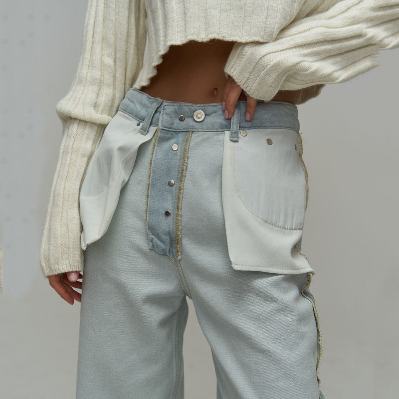 Women Cargo Pants Straight-Leg Pants Trousers Jeans for Women