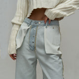 Women Cargo Pants Straight-Leg Pants Trousers Jeans for Women
