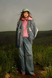 Unisex Jacket Autumn Striped Denim Coat Women's Clothing