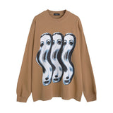 Men Long Sleeve Shirt Printed Long Sleeve Bottoming T-shirt Men and Women Retro