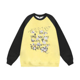 Men Hoodie Color Matching Raglan Long Sleeve Crew Neck Sweater