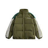 Unisex Jacket Winter Striped Minimalist Bread Coat