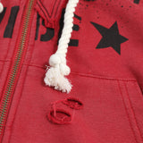 Men Hoodie Hooded Sweater Letter Print Distressed Men Autumn Coat