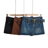Women Skirt Denim Skirt Women's Bag Hip Shorts Summer Loose
