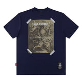 Men T Shirt Neckline Letter Print Casual Loose round Neck T-shirt Short Sleeve Men and Women