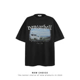 American vintage street T-shirt retro men's summer loose casual top