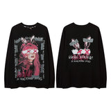 Men Long Sleeve Shirt Personalized Printed Sweater Men's and Women's Ins Loose Long Sleeve T-shirt Couple