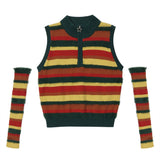 Women Sweater Sleeveless Knitwear Vest Women's Half Zipper Waistcoat