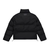 Men Cotton Padded Jacket Men's Cotton Jacket Simple Letters Embroidered Stand Collar