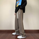 Men Sweatpants Vintage Checkerboard Pants Loose Track Sweatpants
