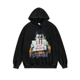 Men Long Sleeve Shirt Personality Letter Graffiti Hooded Sweater Men's and Women's Hip Hop Style Hoodie