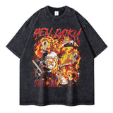 2024Iguro Obanai T Shirts Oversized Vintage Washed Anime