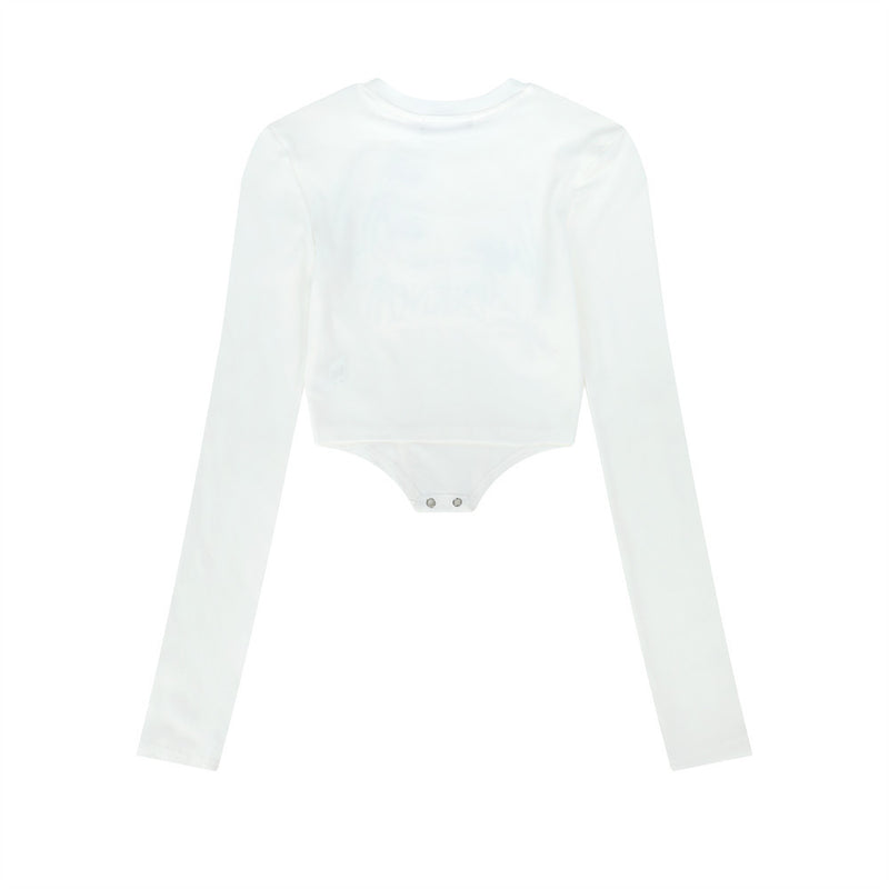 Women Long Sleeve T-Shirt Women's Slim Print Short