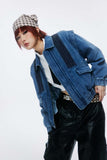Unisex Jacket Fall Filler Washed Denim Jacket Women's Clothing