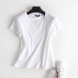 Women T-Shirt Summer Comfortable All-Match Short-Sleeved Striped T-shirt for Students