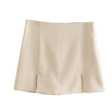 Women Skirt Spring and Autumn Zipper Culottes Short Skirt