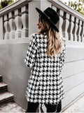 Plaid Trench Coat Autumn and Winter Long Sleeve Suit Collar Double Breasted Woolen Coat