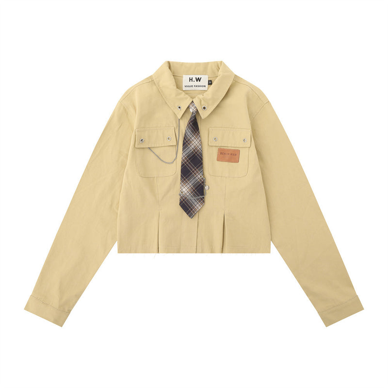 Women's Long Sleeve Shirt Women's Trendy Autumn Design Short Shirt