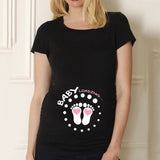 Pregnancy Shirt Maternity Cute Baby Print O-Neck