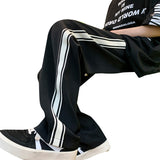Men Sweatpants Ice Silk Leggings Striped Mopping Casual Trend All-Matching Straight