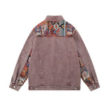 Men Denim Jacket Stitching Denim Jacket Men's Design Sense Loose Wash Distressed Denim Jacket